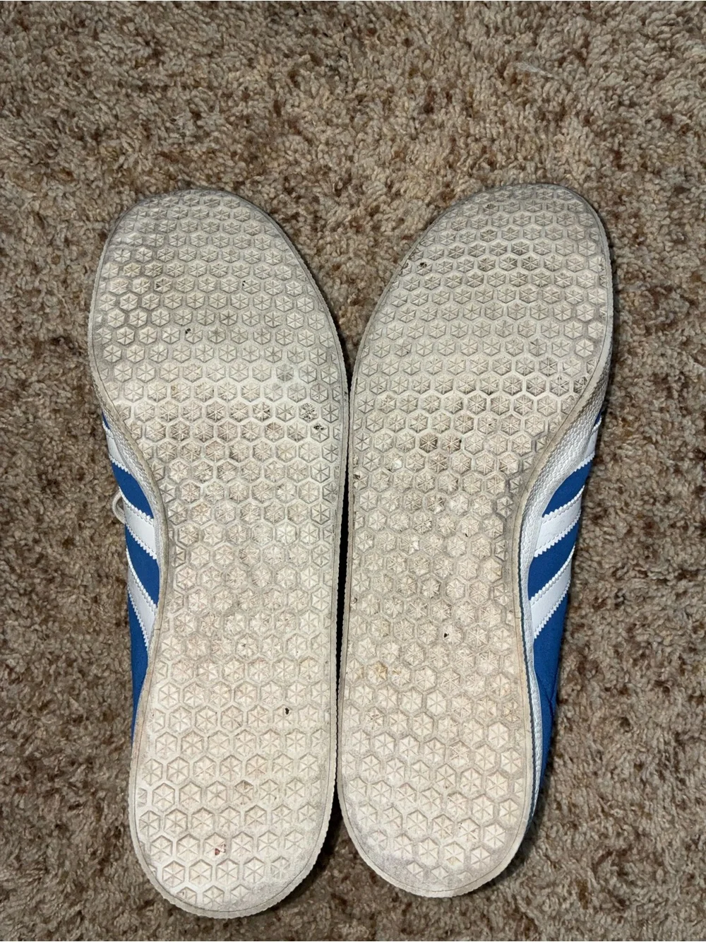 adidas Blue Suede Low-Top Sneakers with White Stripes